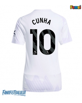 Manchester United Matheus Cunha #10 Tricou Fotbal Replică 2025-26 Femei Deplasare